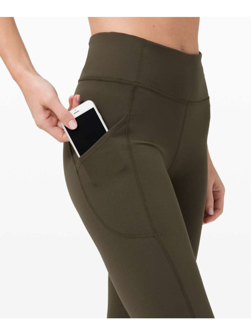 Lululemon Invigorate High-Rise Tight 25" Dark Olive 4 EUC